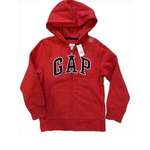 GAP Kids RED w/ NAVY & WHITE GAP LOGO  Zip-Up Hoodie Size S 6-7 
NWT